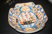 Late MEIJI Imari black ship bowl