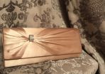 clutch bag satin cream ( used ones- like new)