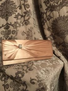 clutch bag satin cream ( used ones- like new)
