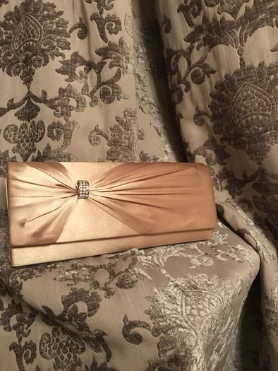 clutch bag satin cream ( used ones- like new)