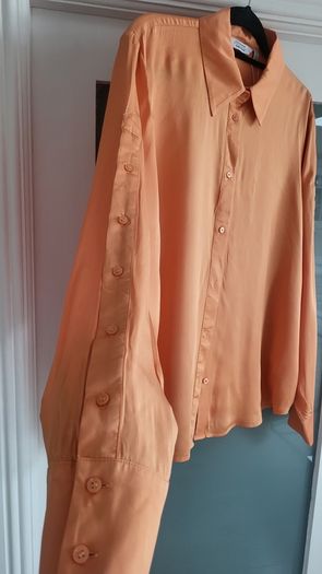 & other stories tangerine buttoned long sleeve blouse Sz  S (Fit 10-14 UK) - Bnwot Rrp 59.99