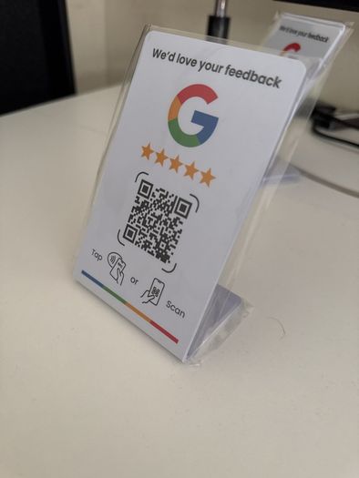 Google Review NFC Stand with QR Code Contactless Review Display for Businesses