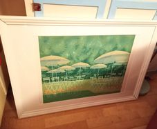 Large Art Silkscreen Print Framed