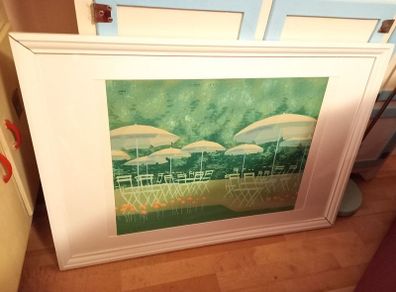 Large Art Silkscreen Print Framed