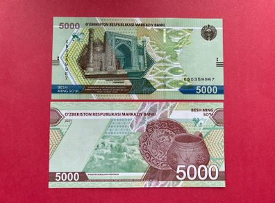 Uzbekistan  5000 Sum. 2021  Pick 88a  ( Uncirculated )