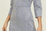 Cameo Rose Pale Grey Studded Suedette stretchy dress size UK12 EU40 Perfect condition Postage included