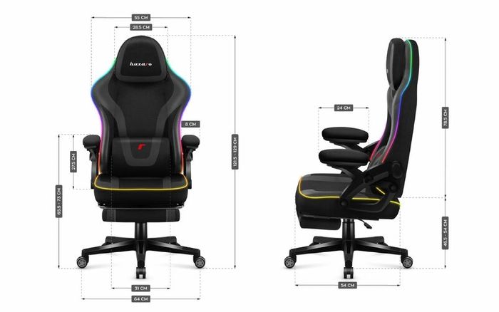 Huzaro Force 4.6 Black Mesh Rgb Smart Gaming Chair