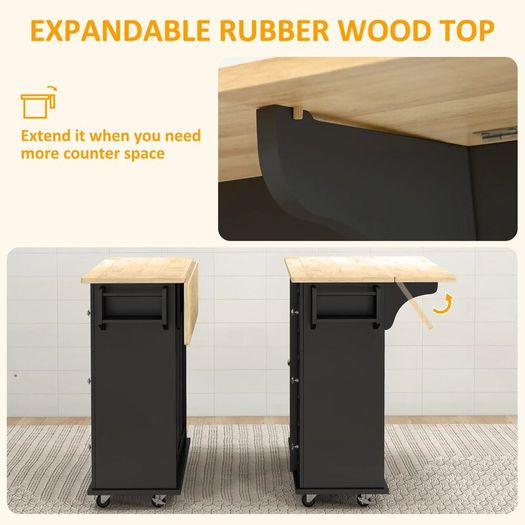 Kitchen Island with Drop Leaf