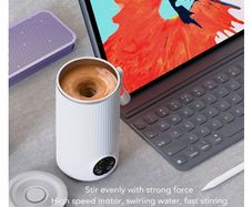 4-in-1 Electric Milk Frother and Warmer, Cordless Portable Coffee Foam Maker with Heating, Built-in Stirrer and with Temperature Control