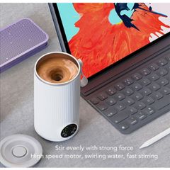 4-in-1 Electric Milk Frother and Warmer, Cordless Portable Coffee Foam Maker with Heating, Built-in Stirrer and with Temperature Control