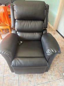 Electric leather reclining lift chair.