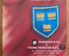 1991 Young Munster v Shannon RFC - Munster Senior Challenge Cup Final Programme