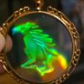 Vintage from the 70s gold Hologram Pendant of a rearing Horse Image 2