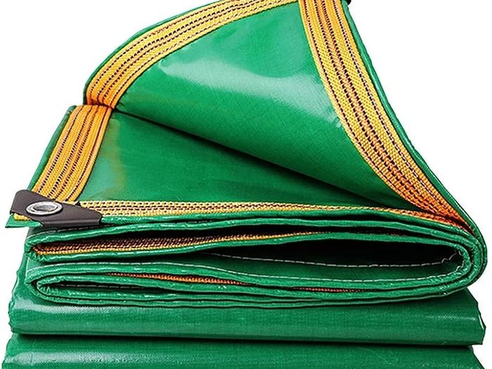 Tarpaulin Waterproof Heavy Duty 420g/m 100% Waterproof Tarps Multi-Purpose Cover for Kennels Chicken Coops Fishpond Hay Log Pile Roof Trailer Outdoor Furniture Ground Sheet 1.5 x 2M