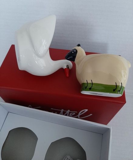 New egg cups Swan and sheep in box Graham Knuttel