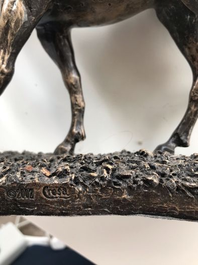 Vintage Crosa mare and foal figurine