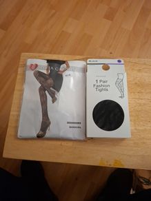 Tights .. Two Pair of Black Pattern Tights .. Price Drop