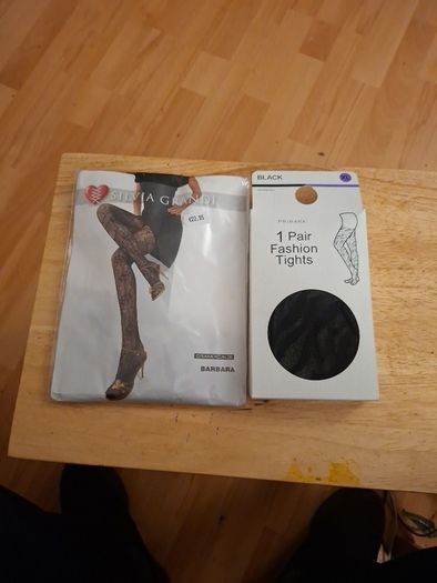 Tights .. Two Pair of Black Pattern Tights .. Price Drop