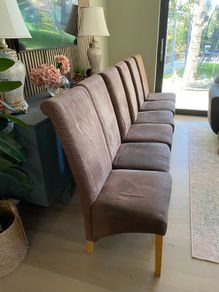 6 Suede high back Dining chairs