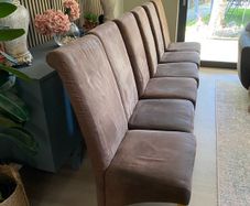 6 Suede high back Dining chairs