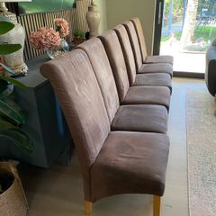 6 Suede high back Dining chairs