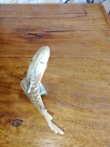 Vintage Carved Horn Fish