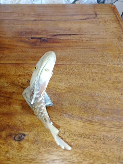 Vintage Carved Horn Fish