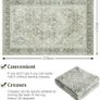 Rugs Living Room Large Rug 160x230 cm Soft Low Pile Rugs for Bedroom Classic Carpet for Kitchen Dining Room Anti-Slip Non Shedding, Green Image 6