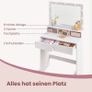 Dressing Table with LED Bulbs Mirror & Stool Image 9