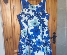 white & blue dress