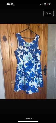 white & blue dress