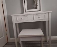 dressing table with chair and mirror