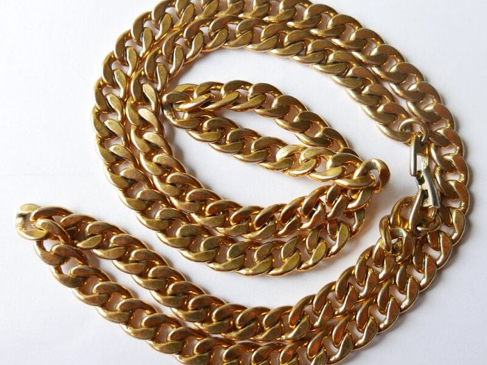 Vintage heavy Napier Gold-Plated Curb Chain Necklace length 30,4"