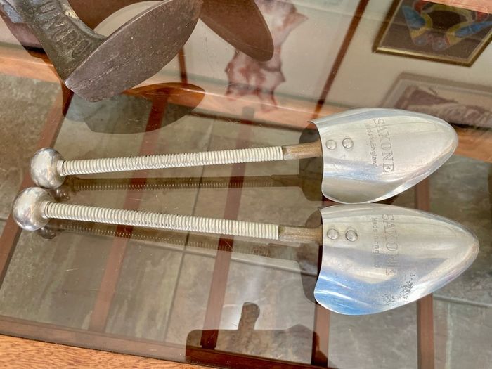 Vintage Ladies 1950s SAXONE Aluminium Steel Spring Coiled Shoe Trees UK Size S/M