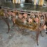 This is an old wrought iron, console table Image 2