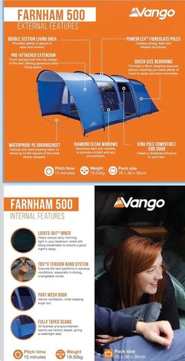 Vango Farnham 500 - 5 Person Tent