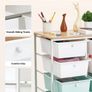 Rolling Cart with Drawers, Double Row 10 Drawer Storage Organizer, Mobile Utility Cart, Wood Top, Steel Frame Image 5