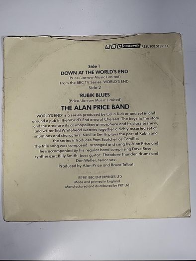 Alan Price Down At The Worlds End BBC TV Theme 1981 Vinyl Single