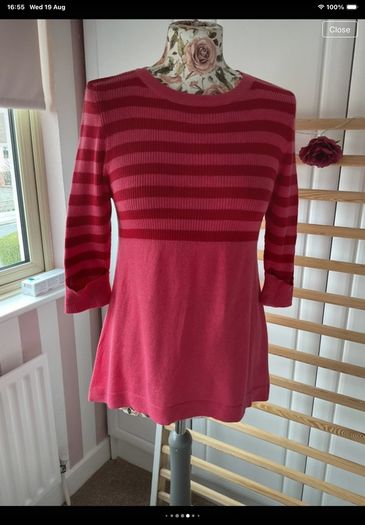 jumper hollister inspired 100% cotton striped jumper size 14/16