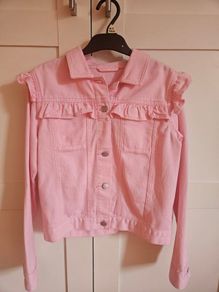 Girls pink denim jacket