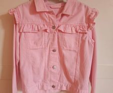 Girls pink denim jacket