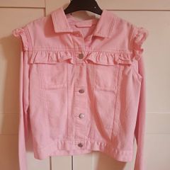 Girls pink denim jacket