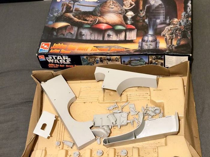 Vintage Star Wars Jabba The Hutt Throne Room Action Scene Amt Ertl Model Kit Return Of The Jedi 1995 Luke Skywalker Tatooine