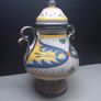 Vintage Grazia Deruta Italian Majolica Hand Painted Lidded Urn 25cm Image 3
