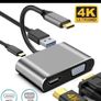 Rankman Type-C to 4K HDMI-compatible VGA USB C 3.0 Hub Adapter for MacBook Nintendo Samsung S20 Dex Huawei Matebook Xiaomi 10 TV Image 3