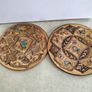 SET OF TWO Vintage, Copper, Turkish Engraved Metal Plate, Made in Turkey, Home Decor, Brass Dish, Wall Plate, Copper Art, Metal Art Engraving, Copper Plate Image 9