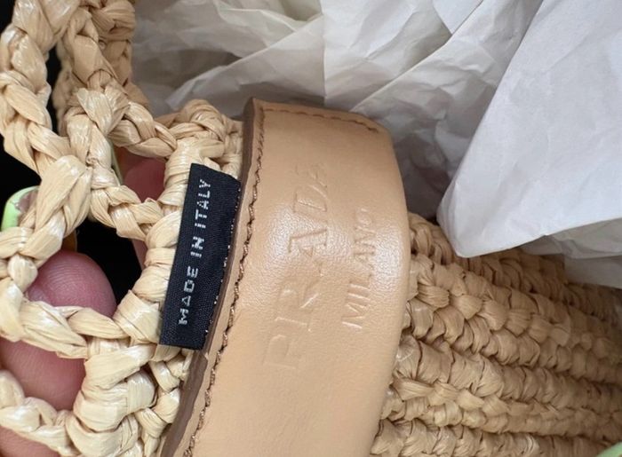 Prada Raffia Crochet Bag small
