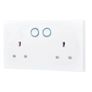 White Plastic Double Switched Smart Home Automation Socket 13A Image 3