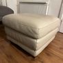 Cream leather pouffe Image 8