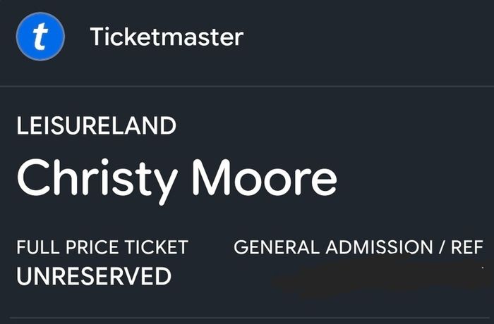 Christy Moore ticket
